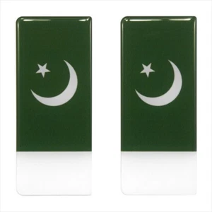 2x 98x42mm Bandera Pakistán Número Placa 3D Gel Resina Cúpula Pegatinas Calcomanía Insignia - Imagen 1 de 2