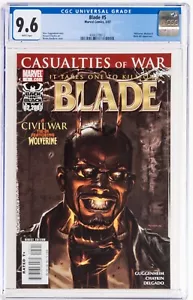 💥 Blade #5 CGC 9.6 Marko Djurdjevic Cover (2007) Civil War Casulaties of War - Picture 1 of 3