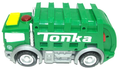 Camión de basura Tonka Mighty Force verde - luces y sonidos realistas cabina iluminada Foto 1 de 4