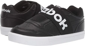 Reebok 258620 Big Kids Techque Slip on Walking Sneaker Black/White Size 3 M - Picture 1 of 6