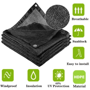 60% Sun Shade Cloth Mesh Tarp for Plant Cover Canopy Garden Pergola Greenhouse - Picture 1 of 27