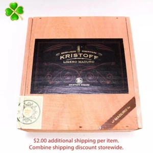 Caja de cigarros de madera vacía Kristoff Robusto Ligero Maduro 8" x 7,5" x 3" - Imagen 1 de 9