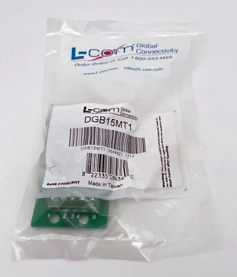 L-COM DGB15MT1 DB15 MALE CONNECTOR FOR FIELD TERMINATION - Image 1 of 3