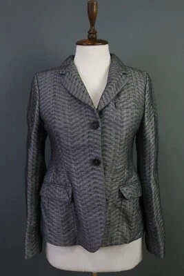 Blazer Abrigo Chaqueta Miu Gris Botón Único Pecho Ligero Talla 40 Foto 1 de 4