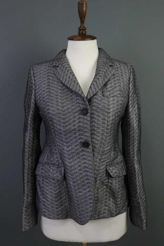 Blazer Abrigo Chaqueta Miu Gris Botón Único Pecho Ligero Talla 40 Foto 1 de 4