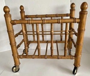FAUX BAMBOO Magazine Rack Hollywood Regency Style - Picture 1 of 10
