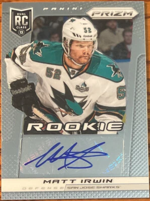 2013-14 Panini Prizm Rookie Autographs Matt Irwin #A-MI San Jose Sharks - Image 1 of 2
