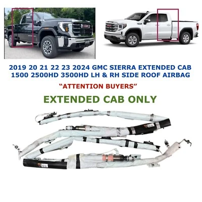 2019 20 21 22 23 2024 GMC Sierra 1500-3500HD EXTENDED CAB LH & RH roof airbag - Image 1 of 4