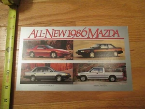 Postcard Mazda RX 7 sports car 626 Coupe 323 luxury sedan B2000 Truck 1986 - Picture 1 of 2