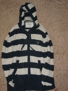 Mens American Eagle Vintage Fit Blue/White Striped Full Zip Jacket! Size M - Picture 1 of 8