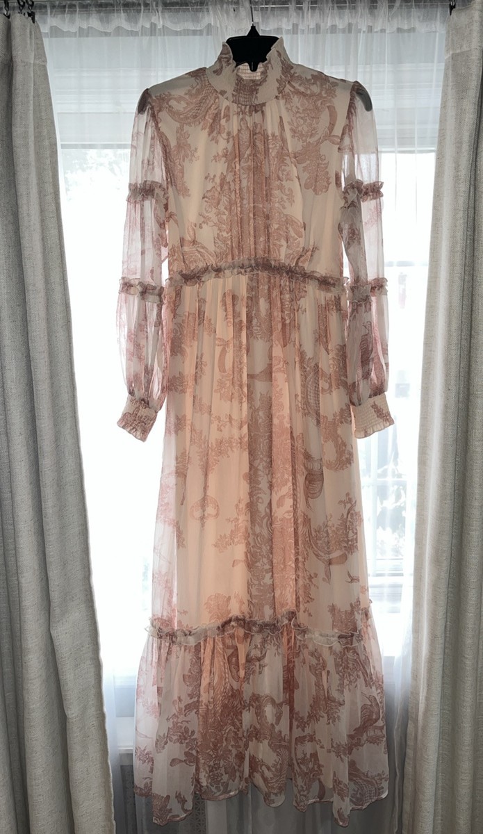 Lace Trimmed Floral Dress となりあっ pistachio S