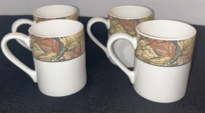 4 Corelle Coordinates Woodland Leaves/Branches Stoneware Coffee Tea Cup Mug - Picture 1 of 6