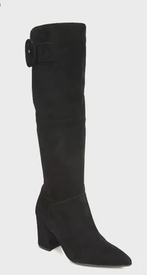 Botas de pantorrilla ancha de gamuza negra Naturalizer Harlow 8M Foto 1 de 4