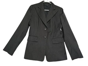 Banana Rupublic Wool Gray Pinstripe Blazer Size 10 Classic Career Officewear - Picture 1 of 9