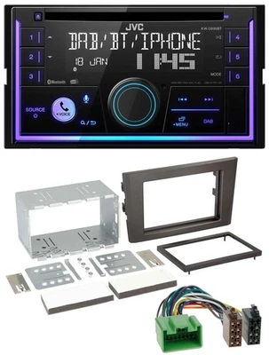 JVC MP3 USB 2DIN DAB Bluetooth CD Autoradio für Volvo XC 90 07-14 16 Pin - Bild 1 von 4