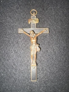 Antique Handmade Bronze And Wood Crucifix. Very Old! - Picture 1 of 10