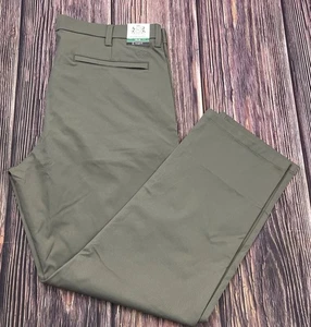 Pantalone uomo verde chino nuovo con etichette inglese lavanderia taglio dritto taglia 38x30 (effettivo 38x30) - Foto 1 di 12