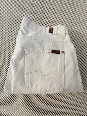 7 FOR ALL MANKIND Jeans Mens Sz 29 White Button Fly Relaxed Fit 90s Y2K T521212U - Image 1 of 4
