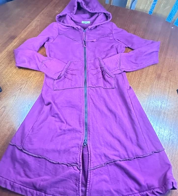 Prairie Underground Sudadera con Capucha Talla L Púrpura Capa Larga Cremallera Vestido Algodón Hecho en EE. UU. Foto 1 de 4
