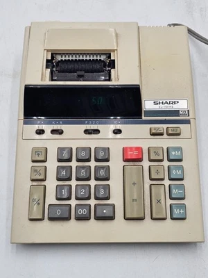 Sharp EL-1197h Electronic 10 Digit Printing Calculator ROLL HOLDER MISSING - Image 1 of 4