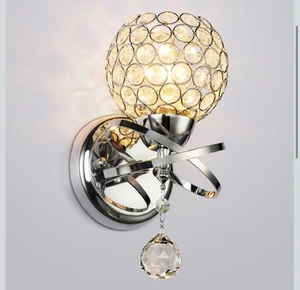 Crystal Pendant Wall Lamp Bedroom Aisle Living Room Modern Artistic Light E14 x1 - Picture 1 of 16