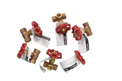 Lot of 6 NFP National Fire Products NFP1102B Three Way Brass Valve 1/4 Inch - Image 1 of 4
