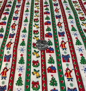 VINTAGE UNBRANDED HOLIDAY COTTON FABRIC - Picture 1 of 2