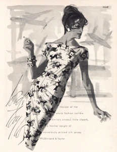 1960 Lord & Taylor: Emilios Sinuous Little Sheath Vintage Print Ad - Picture 1 of 1