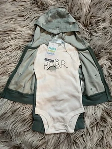 New 0/3 Month Child Of Min 3 Piece Zip Up Set Dino Baby Boy Infant - Picture 1 of 3