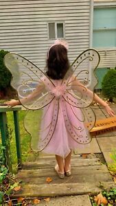 Pink with gold details fairy dress for girls, T:5/6, used 1 time, 