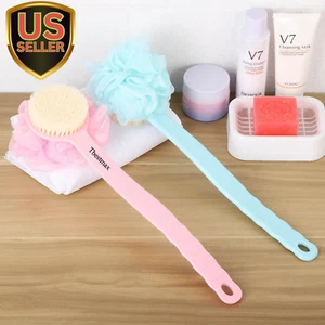 Loofah Back Scrubber Long Handle Shower Body Brush with Soft Mesh Sponge for ... - Picture 1 of 7