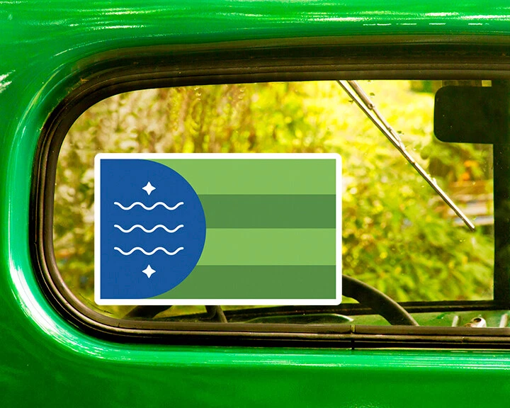 BELLINGHAM WASHINGTON FLAG DECAL 2 Stickers Bogo For Car Bumper Free Shipping