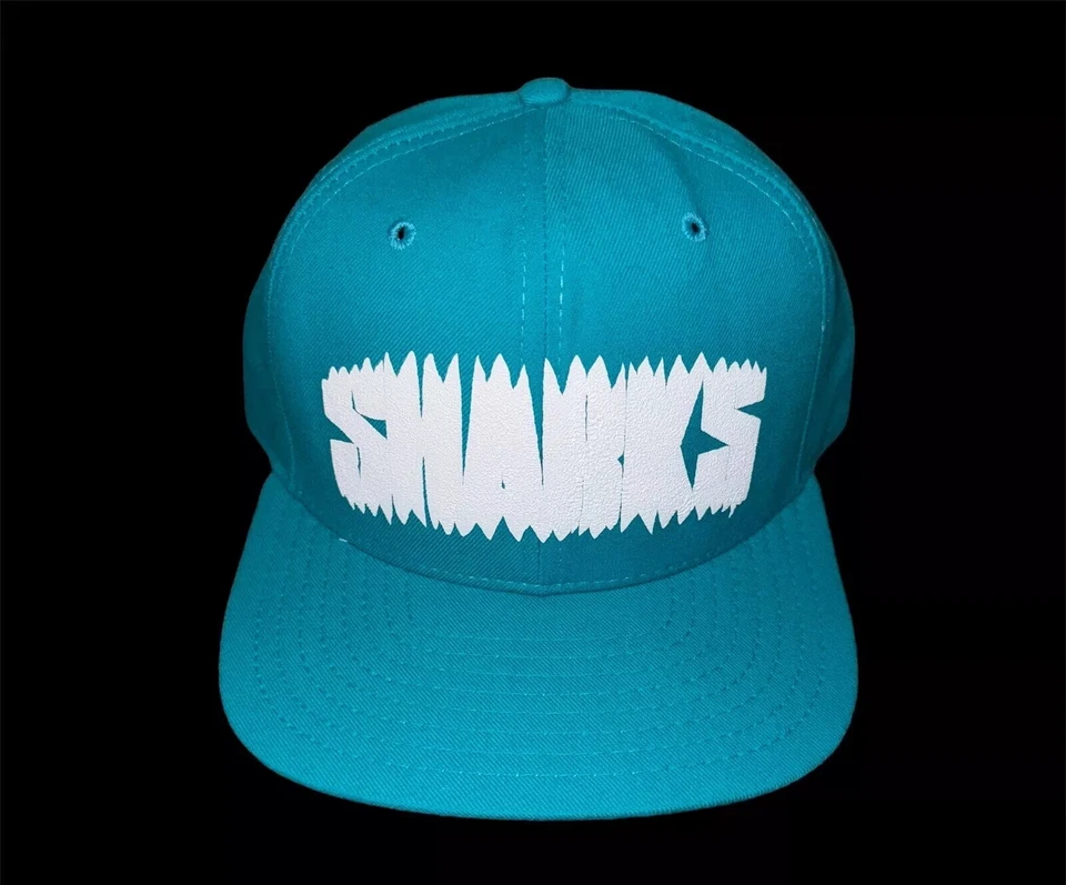 NUEVO Personalizado De Colección New Era Blank San Jose Sharks Chomp Bite Sombrero Gorra Snapback Foto 1 de 4