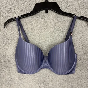 32DD Victoria's Secret Purple Striped T-Shirt Push Up Full Coverage Bra New - Picture 1 of 13