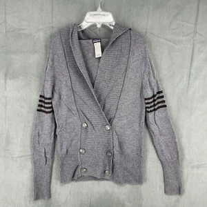 Patagonia Cardigan Sweater Womens Small Gray Lambswool Button Up Hooded Knit - Picture 1 of 11