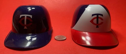 2 MINNESOTA TWINS HELMETS ICE CREAM FOOD BOWLS MLB 1 NEW & 1 OLD LOGO SUNDAE Cover