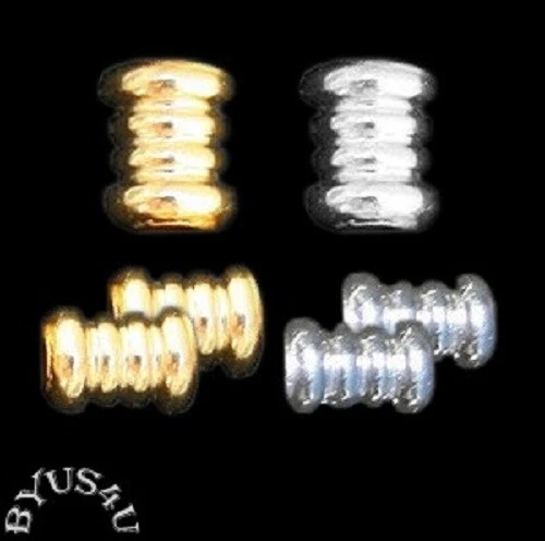 CUENTAS ESPACIADORAS TUBO CORRUGADO ACANALADO 6,5 mm PLATEADO 50 piezas Foto 1 de 1