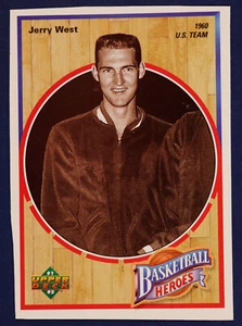 1991-92 Upper Deck Jerry West Cut Box Bottoms #2 1960 U.S. Team VGEX+ - Picture 1 of 2