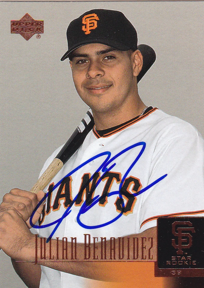 JULIAN BENAVIDEZ SAN FRANCISCO GIANTS SIGNED UPPER DECK PROSPECT PREMIERES CARD - Image 1 of 1