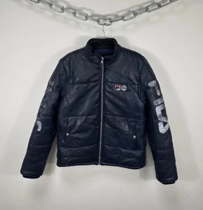 Schott X Fila marineblau seltene USA Lammlederjacke - Bild 1 von 15