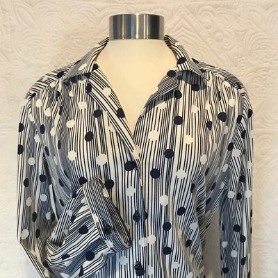 Vestido vintage Leslie Pomer Secretaria años 50’s/60’s talla M NEGRO/BLANCO LUNARES Foto 1 de 4