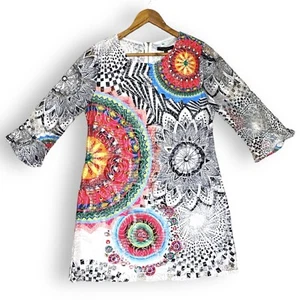 Caroline Morgan NEW Dress Size 16 Multicoloured Lace A-Line Hippie Boho Vibrant - Picture 1 of 12
