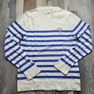 CrewCuts Girl's Striped Sweater With Embroider Bow Size Large Blue White Gold - Picture 1 of 6