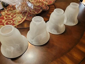 Glass Globes Frosted Alabaster Swirls Shades Bathroom light - Picture 1 of 5