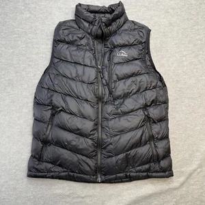 LL Bean Vest Women Medium Black Ultralight 850 Goose Down Puffer Packable Pertex - Picture 1 of 9
