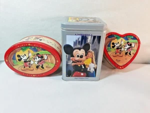 Vtg Lot of 3 Music Lovers & Nestle Walt Disney World Theme Metal Tin Oval Heart - Picture 1 of 10