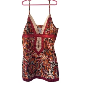 Charlotte Russe Cami Top Floral Print Sleeveless Blouse Party L - Picture 1 of 6