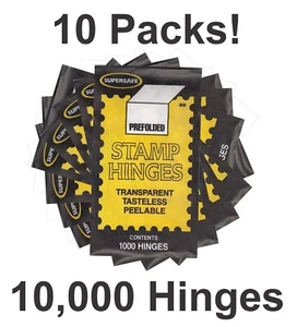 Supersafe Prefolded Stamp Hinges 10 Packs New Lot 10000 Hinges Best Deal New - Picture 1 of 1