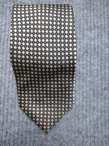 Dimoggio Silk Tie Black and Ivory Diamond Geometric Pattern Office Career - Picture 1 of 6