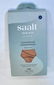 Saalt Wear Seamless High Waist Period Underwear Leak Proof Cork Brown Large - Picture 1 of 9